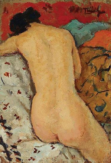 Nicolae Tonitza Nud i iatac, ulei pe carton, France oil painting art